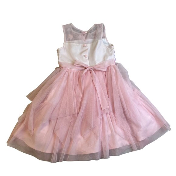 Jona Michelle Baby Girl Pink Floral Tulle Party Dress Sleeveless Sz 6 - Picture 2 of 8